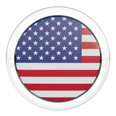 United States 3d textured glossy circle flag