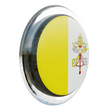 Vatican City 3d textured glossy circle flag