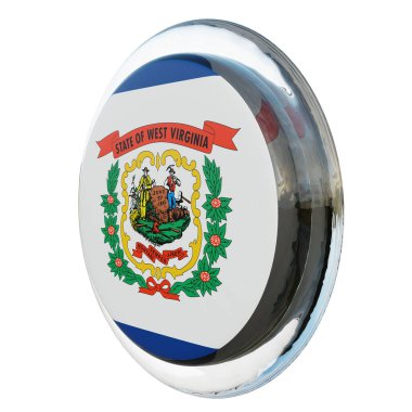 West Virginia 3d textured glossy circle flag