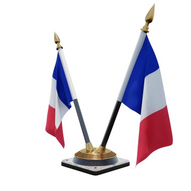 France 3d illustration Double V Desk Flag Stand