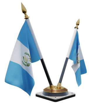Guatemala 3d illustration Double V Desk Flag Stand