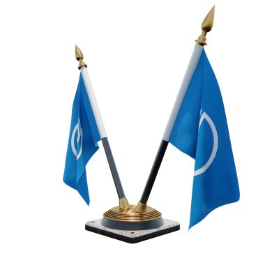 Nordic Council 3d illustration Double V Desk Flag Stand