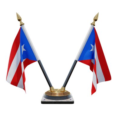 Puerto Rico 3d illustration Double V Desk Flag Stand