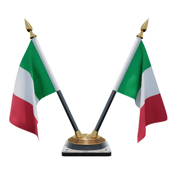 Italy 3d illustration Double V Desk Flag Stand