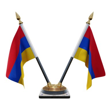 Armenia 3d illustration Double V Desk Flag Stand