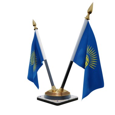 Commonwealth of Nations 3d illustration Double V Desk Flag Stand