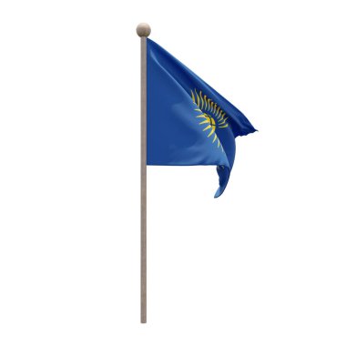 Commonwealth of Nations 3d illustration flag on pole. Wood flagpole