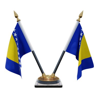 Bosnia and Herzegovina flag with heart hand care realistic 3d textured