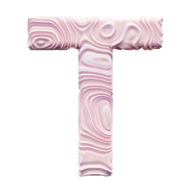 Beyaz arkaplanda pembe alfabe harfi T