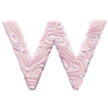 Beyaz arkaplanda pembe alfabe harfi W