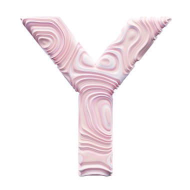 Beyaz arkaplanda pembe alfabe harfi Y