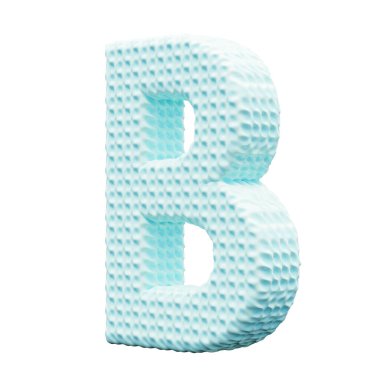 Beyaz arkaplanda mavi alfabe harfi B