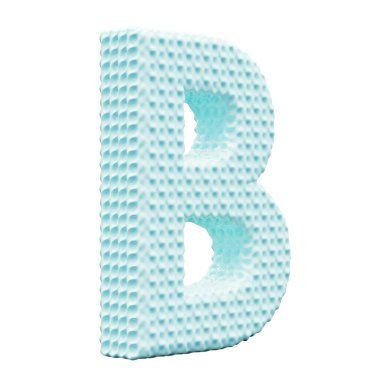 Beyaz arkaplanda mavi alfabe harfi B