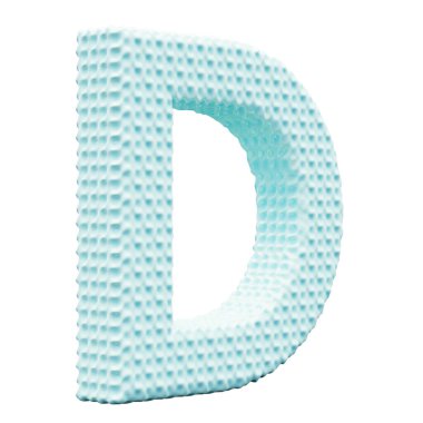Beyaz arkaplanda mavi alfabe harfi D
