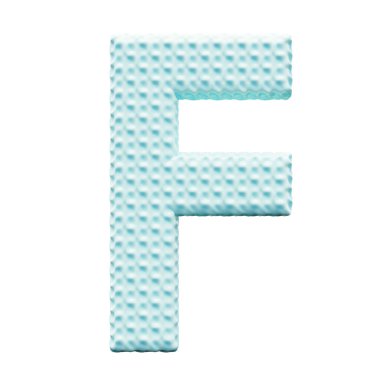 Beyaz arkaplanda mavi alfabe harfi F