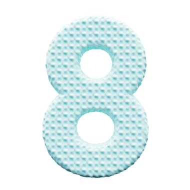 Beyaz arkaplanda mavi numara 8