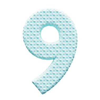 Beyaz arkaplanda mavi numara 9