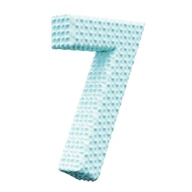 Beyaz arkaplanda mavi numara 7