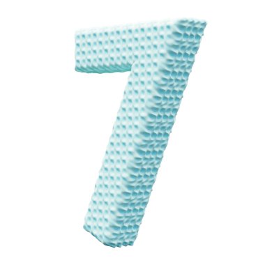 Beyaz arkaplanda mavi numara 7