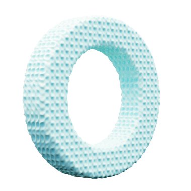 Mavi alfabe harfi O beyaz arkaplan üzerinde