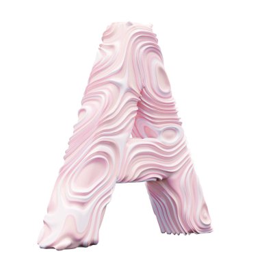 Beyaz arkaplanda pembe alfabe harfi A