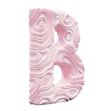 Beyaz arkaplanda pembe alfabe harfi B