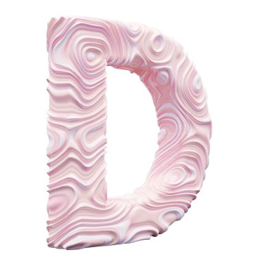 Beyaz arkaplanda pembe alfabe harfi D