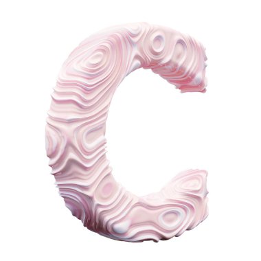 Beyaz arkaplanda pembe alfabe harfi C