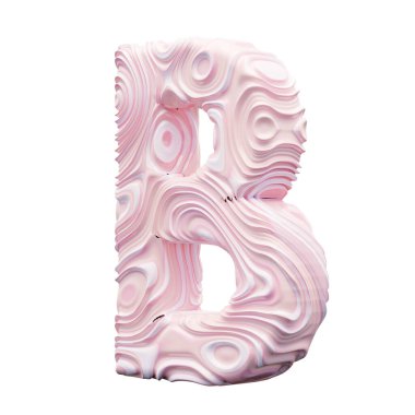 Beyaz arkaplanda pembe alfabe harfi B