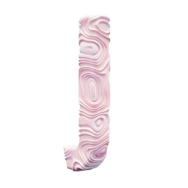 Beyaz arkaplanda pembe alfabe harfi J