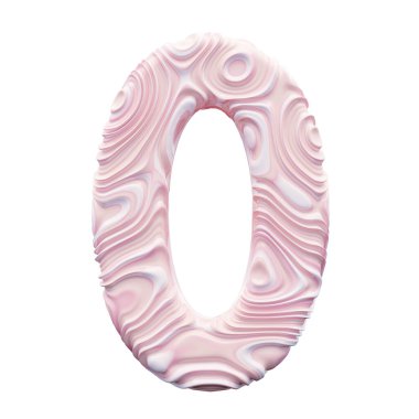 Beyaz arkaplanda pembe 0 numara