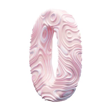 Beyaz arkaplanda pembe 0 numara