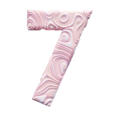 Beyaz arkaplanda 7 numaralı pembe