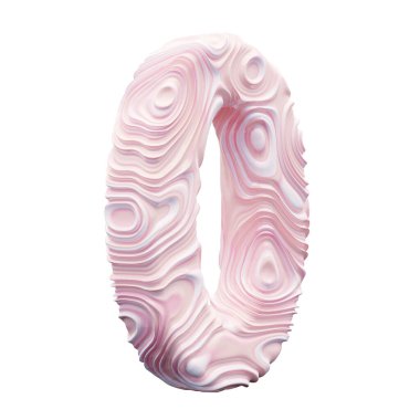 Beyaz arkaplanda pembe 0 numara