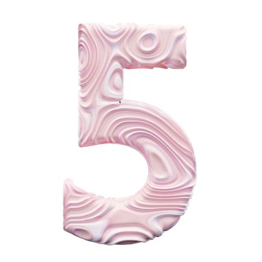 Beyaz arkaplanda pembe numara 5