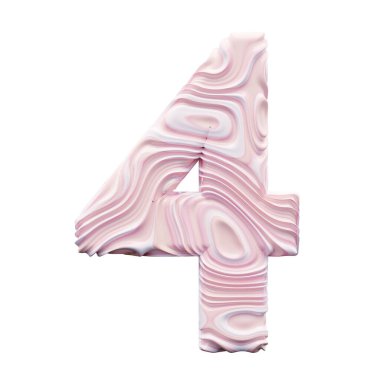 Beyaz arkaplanda pembe numara 4