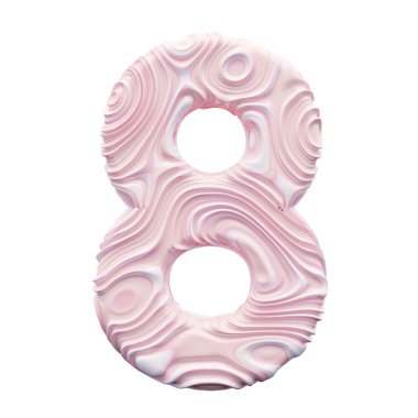 Beyaz arkaplanda pembe numara 8