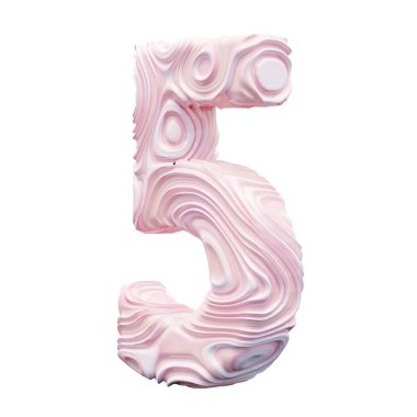 Beyaz arkaplanda pembe numara 5