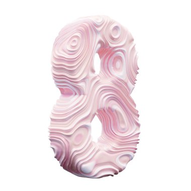 Beyaz arkaplanda pembe numara 8