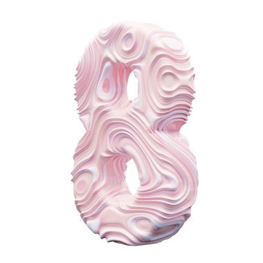 Beyaz arkaplanda pembe numara 8