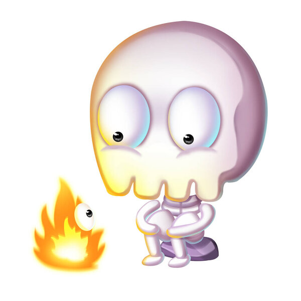 Little Skull Candle Realistic Fantastic Characters Fantasy Nature Animals Concept Stock Photo
