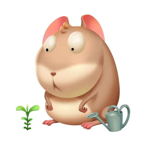 Small Pet Hamster. Cute Auspicious Silly Animals.Realistic Fantastic Characters. Concept Art. Book Illustration. Video Game Characters. Serious Digital Painting. CG Artwork.
