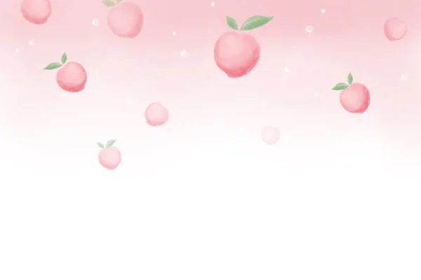 Pink Peaches Love Letter Background Water Color Style Artwork Background — ストック写真