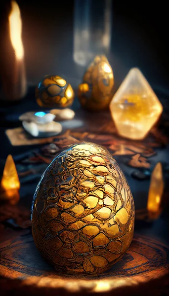Glass or Golden Dragon Egg. Closeup of Easter Eggs. Egg ball. Metal Object . Character Design. Concept Art Characters. Book Illustration. Video Game Characters. Serious Digital Painting. CG Artwork.