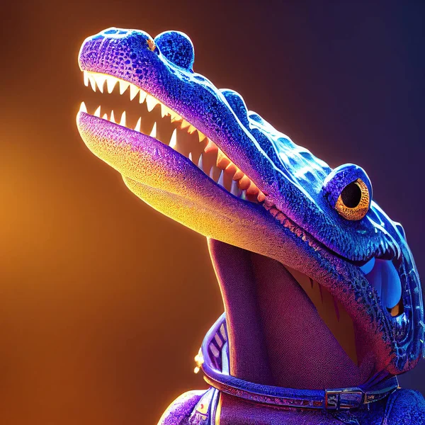 Clever and Beautiful alligator. Character Design. Concept Art Characters. Book Illustration. Video Game Characters. Serious Digital Painting. CG Artwork .