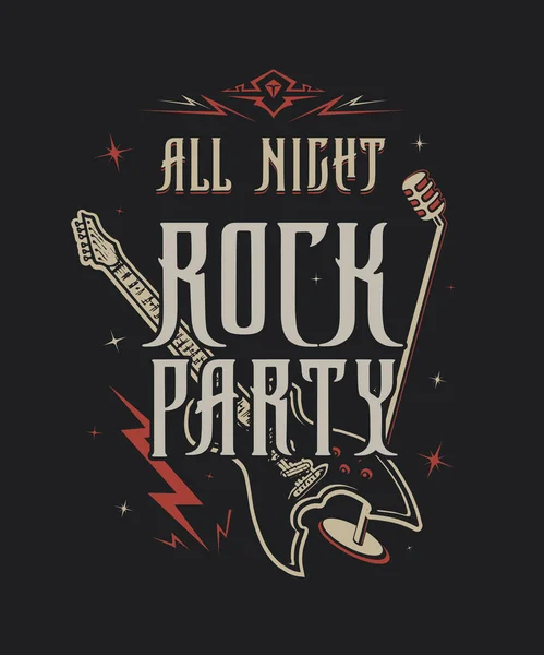 Винтажный дизайн Print Rock Party — стоковый вектор