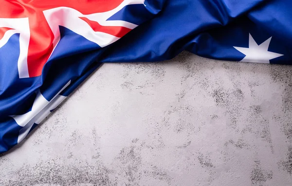 Gelukkige Australië Dag Concept Australische Vlag Tegen Stenen Achtergrond Januari — Stockfoto