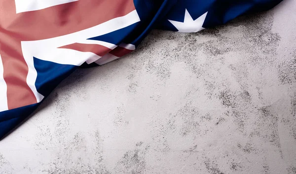 Gelukkige Australië Dag Concept Australische Vlag Tegen Stenen Achtergrond Januari — Stockfoto