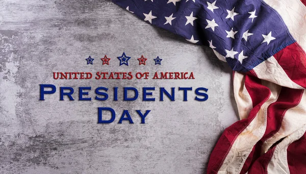 Happy Presidents Day Concept Met Vlag Van Verenigde Staten Donkere — Stockfoto