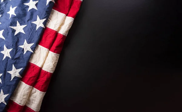 Glada Presidenter Dag Koncept Med Flagga Usa Mörk Bakgrund — Stockfoto